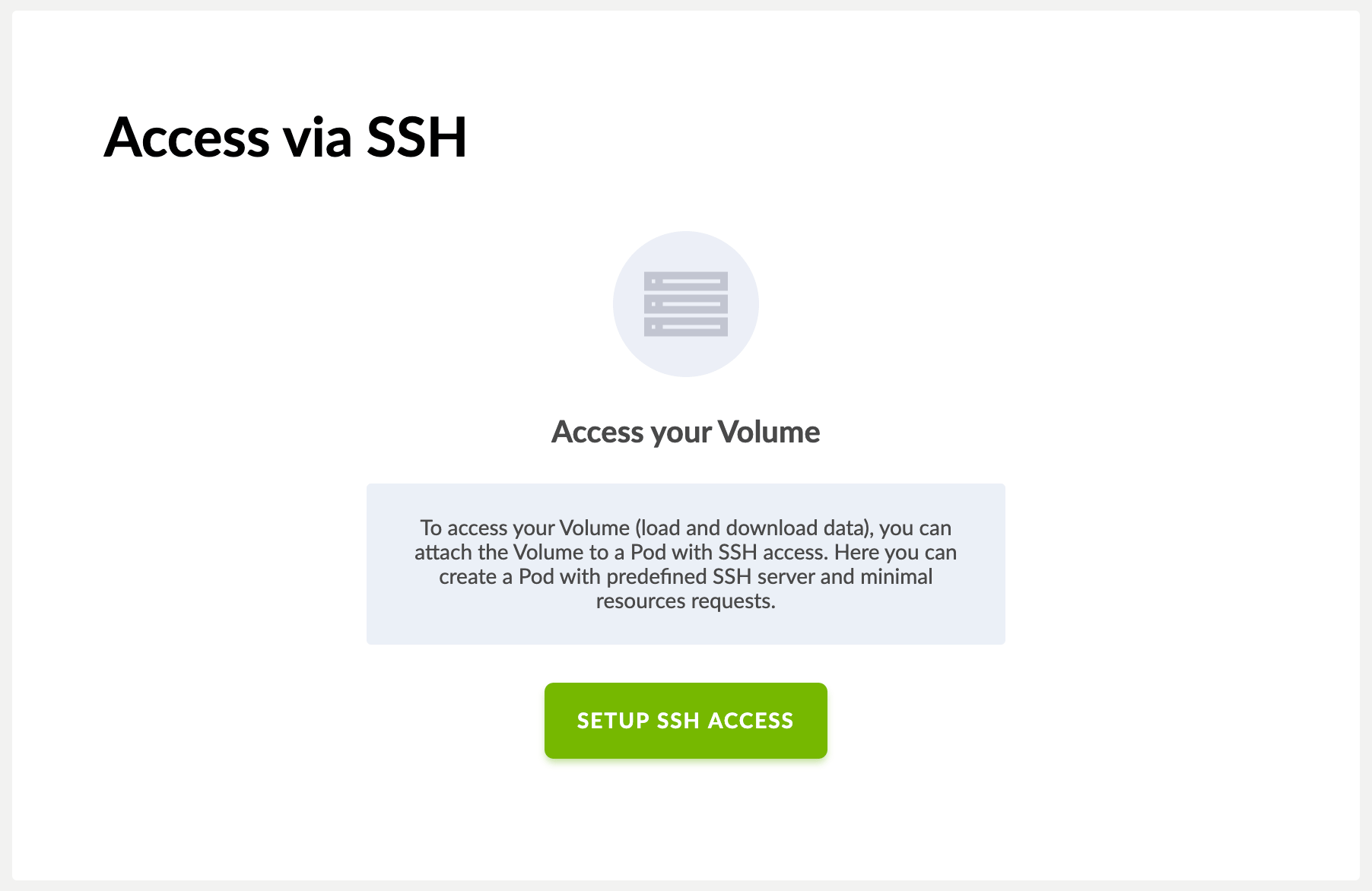 Setup SSH access in Puzl dashboard